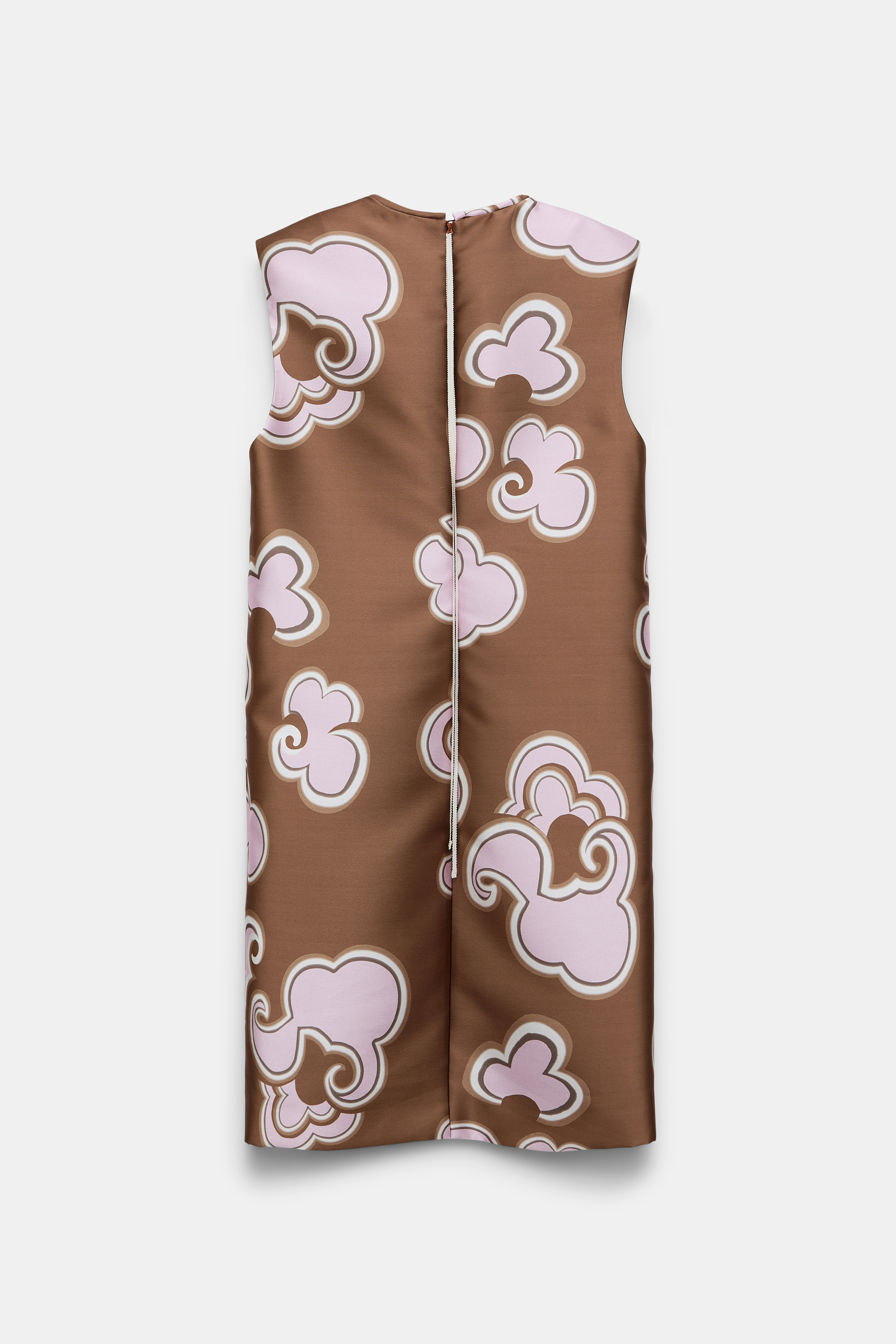 Dorothee Schumacher Embellished shift dress in printed duchesse twill caramello rose